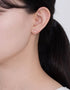 Elegant Sterling Silver Bar Stud Earrings with Cubic Zirconia